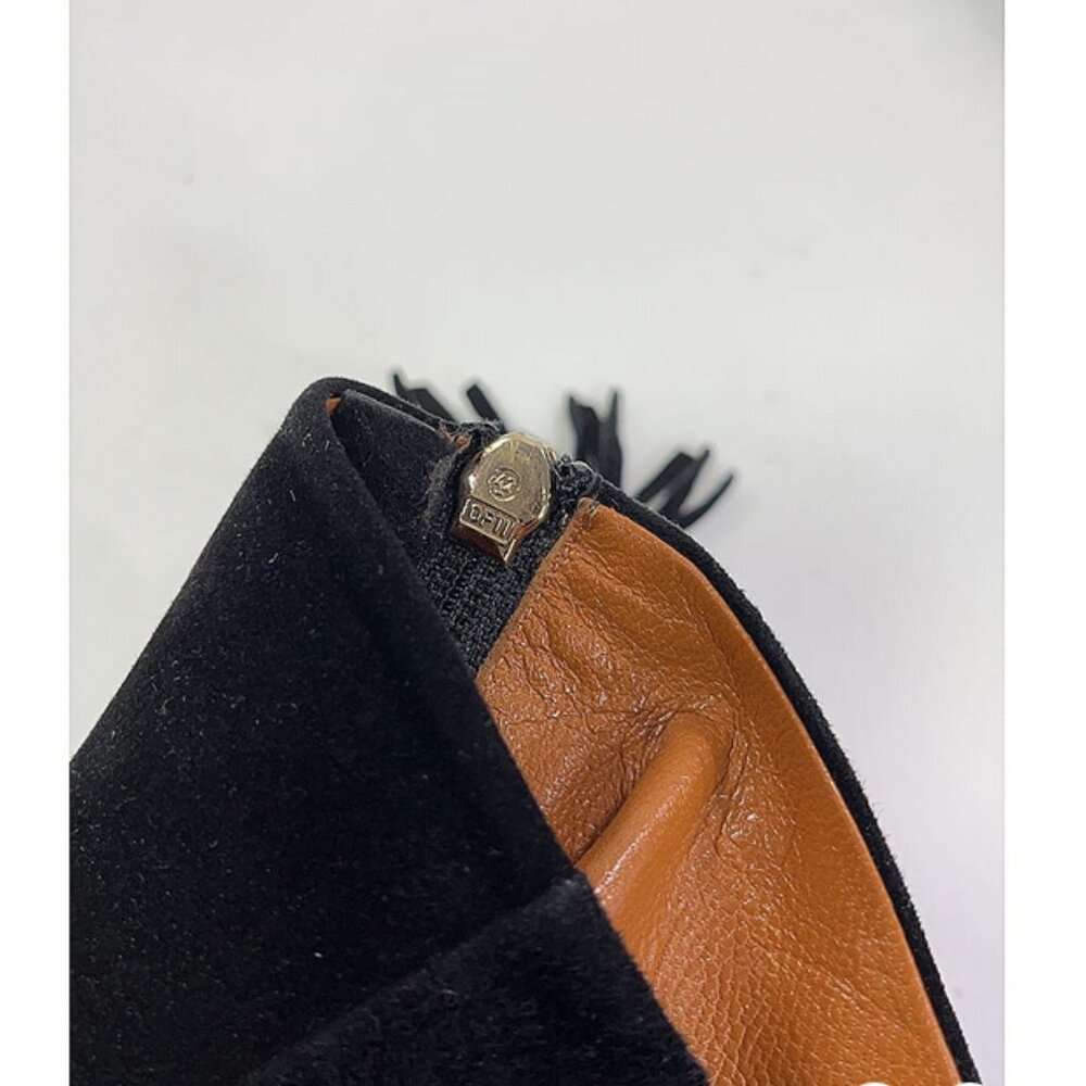 🖤 Gucci Black Suede Knee-High Boots | Bamboo Zipper Pulls High Heel Size 37.5 - Picture 5 of 9